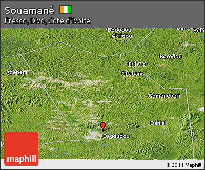 Satellite Panoramic Map of Souamané