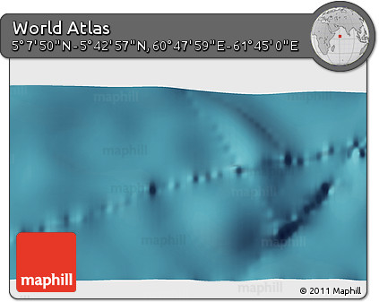 Satellite 3D Map of the Area around 5° 25' 24" N, 61° 16' 29" E