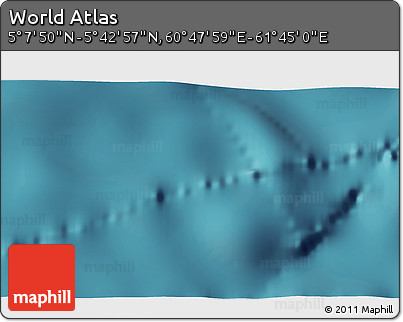 Satellite 3D Map of the Area around 5° 25' 24" N, 61° 16' 29" E