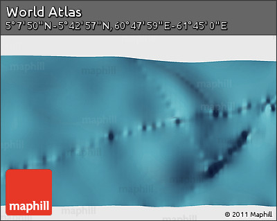 Satellite 3D Map of the Area around 5° 25' 24" N, 61° 16' 29" E