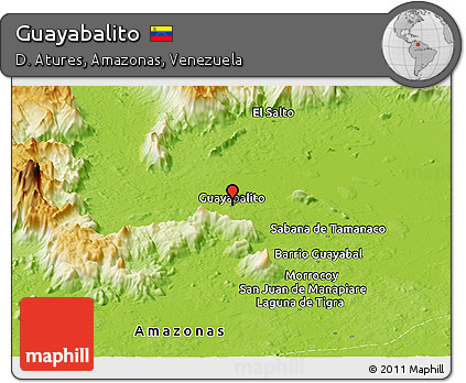 Physical Panoramic Map of Guayabalito