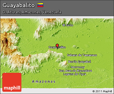 Physical Panoramic Map of Guayabalito