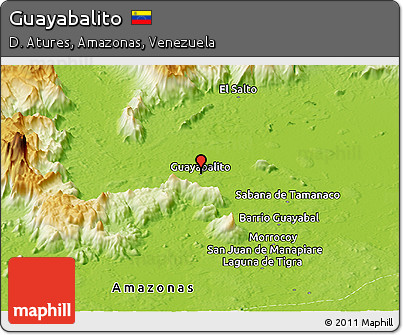 Physical Panoramic Map of Guayabalito