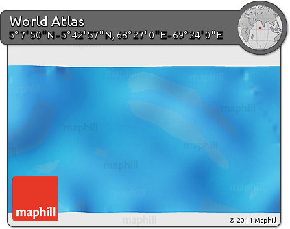 Physical 3D Map of the Area around 5° 25' 24" N, 68° 55' 30" E