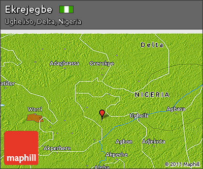 Physical 3D Map of Ekrejegbe