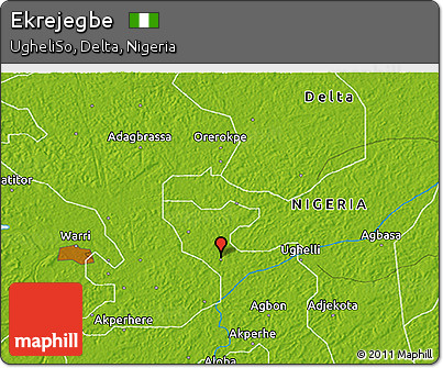 Physical 3D Map of Ekrejegbe