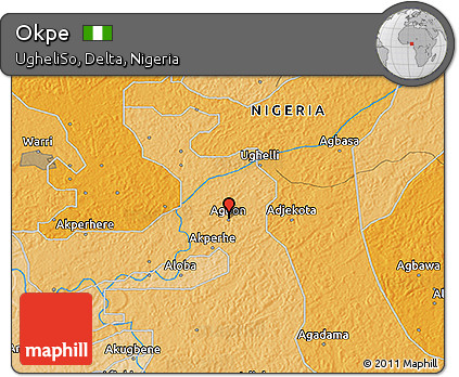 Political 3D Map of Okpe