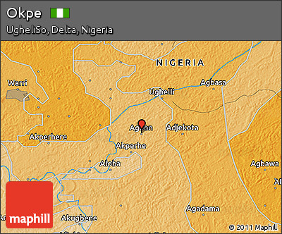 Political 3D Map of Okpe