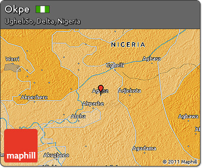 Political 3D Map of Okpe