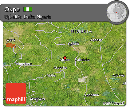 Satellite 3D Map of Okpe