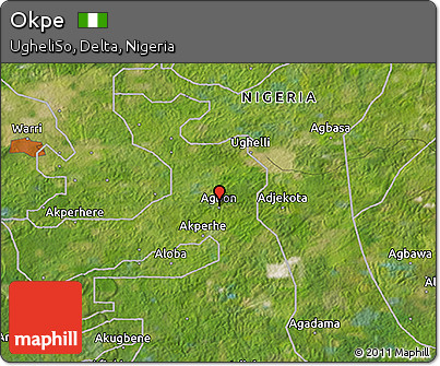 Satellite 3D Map of Okpe