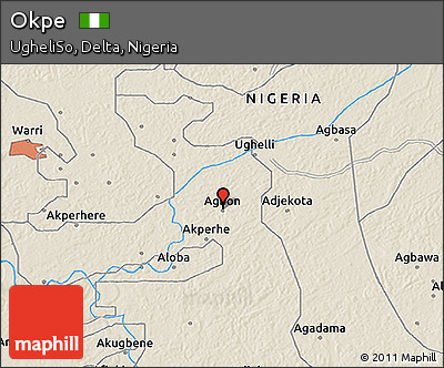 Shaded Relief 3D Map of Okpe