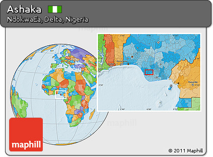 Political Location Map of Ashaka