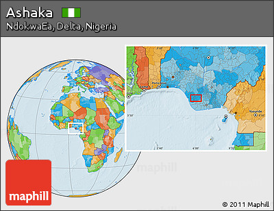 Political Location Map of Ashaka