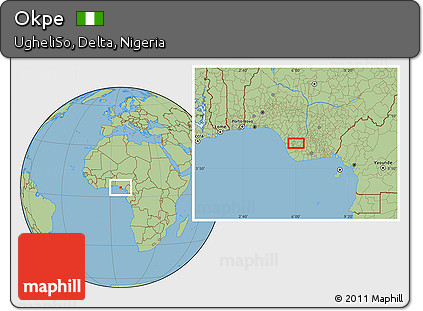 Savanna Style Location Map of Okpe
