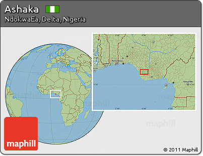 Savanna Style Location Map of Ashaka