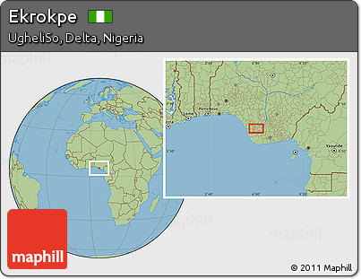 Savanna Style Location Map of Ekrokpe