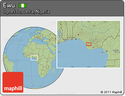 Savanna Style Location Map of Ewu