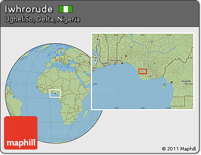 Savanna Style Location Map of Iwhrorude
