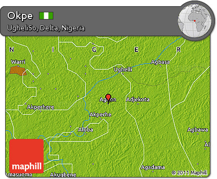 Physical Map of Okpe