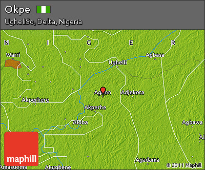 Physical Map of Okpe