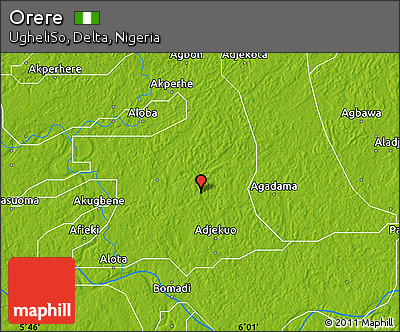 Physical Map of Orere