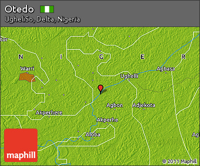 Physical Map of Otedo