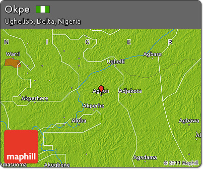 Physical Map of Okpe