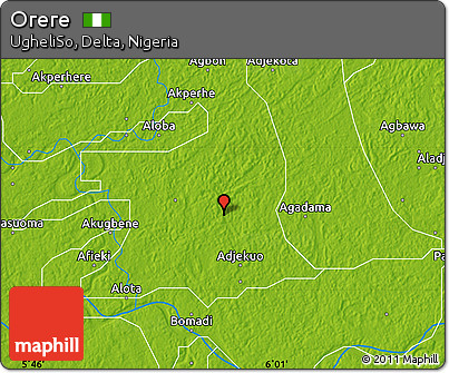 Physical Map of Orere