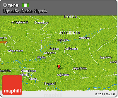 Physical Panoramic Map of Orere
