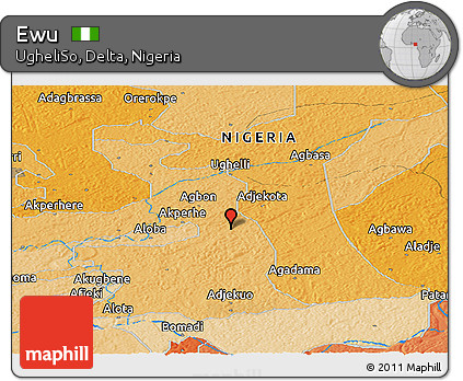 Political Panoramic Map of Ewu