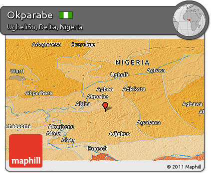 Political Panoramic Map of Okparabe