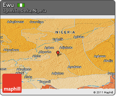 Political Panoramic Map of Ewu