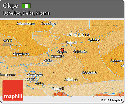Political Panoramic Map of Okpe
