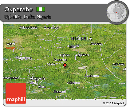Satellite Panoramic Map of Okparabe