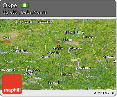 Satellite Panoramic Map of Okpe