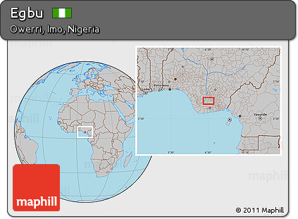 Gray Location Map of Egbu
