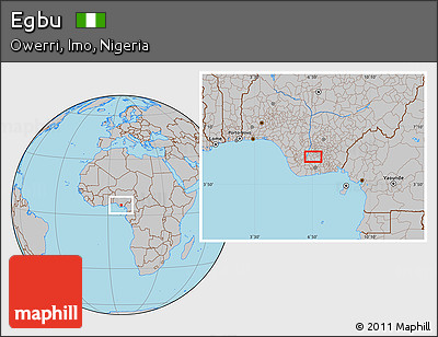 Gray Location Map of Egbu