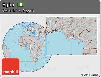 Gray Location Map of Egbu