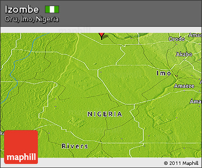 Physical Panoramic Map of Izombe