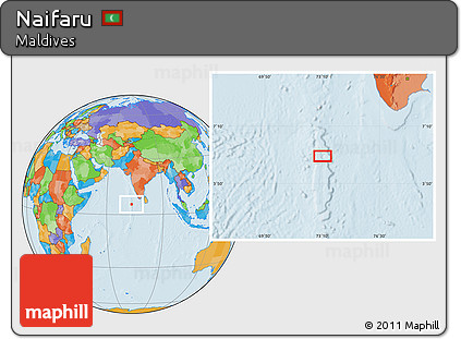 Political Location Map of Naifaru