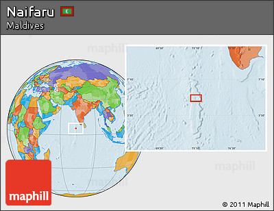 Political Location Map of Naifaru