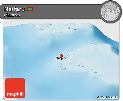 Shaded Relief Panoramic Map of Naifaru