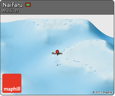 Shaded Relief Panoramic Map of Naifaru