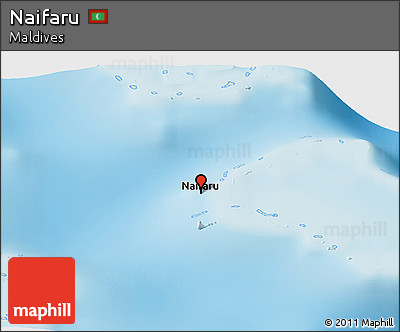 Shaded Relief Panoramic Map of Naifaru
