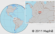 Gray Location Map of Tres Esquinas