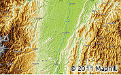 Physical Map of the area around 5° 25' 24" N, 74° 43' 29" W