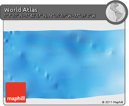 Physical 3D Map of the Area around 5° 25' 24" N, 78° 7' 30" W