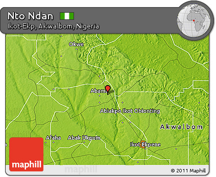 Physical 3D Map of Nto Ndan