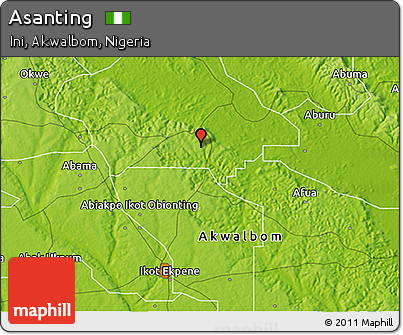 Physical 3D Map of Asanting